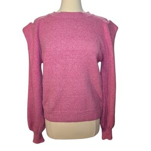 La Collection Premium Par Molly Bracken Shoulder Knitted Pink Sweater Medium